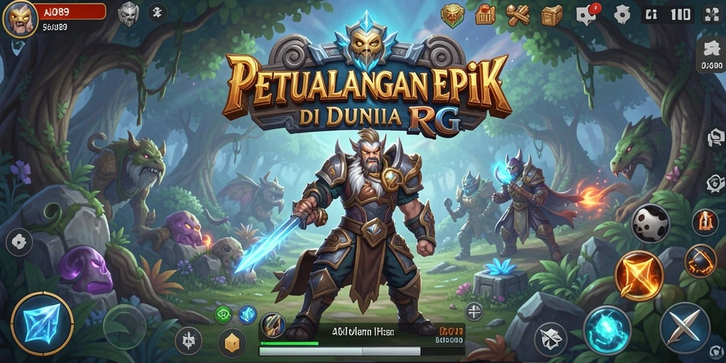Tampilan menarik dari gameplay RPG di AJO89.