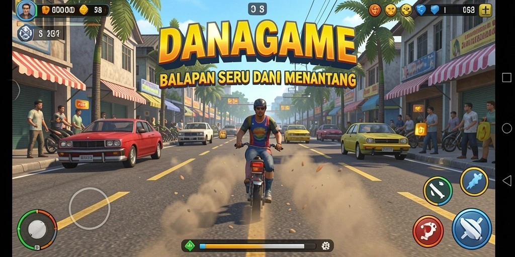 Gameplay Racing yang penuh aksi dan keseruan di DANAGAME.