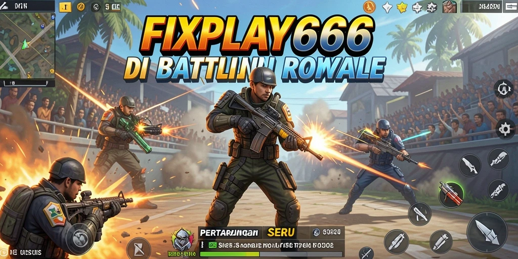 Gameplay seru FIXPLAY666 dalam pertarungan Battle Royale.