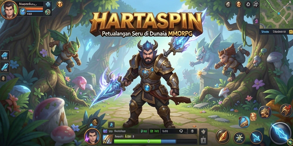 Tampilan aksi seru dalam gameplay HARTASPIN MMORPG.