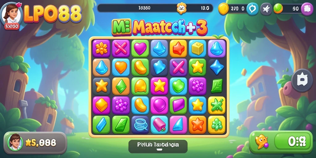 Gameplay seru LPO88 dengan tantangan Match-3.