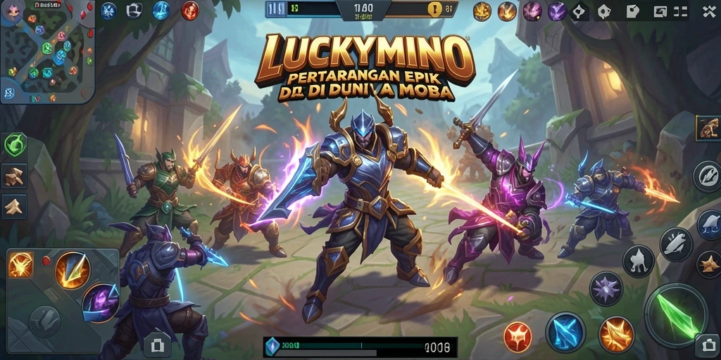 Gameplay seru di LUCKYMINO dengan aksi tim yang intens.