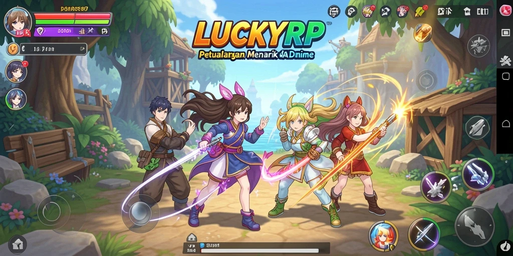 Tampilan karakter dan gameplay LUCKYRP yang menawan dan penuh aksi.