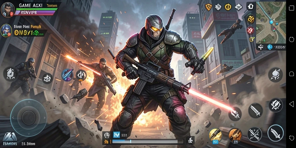 Tampilan menegangkan di RSNVIP8 selama gameplay Action.