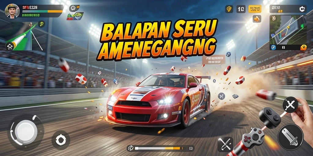 Gameplay seru dalam balapan yang mendebarkan di SE328.