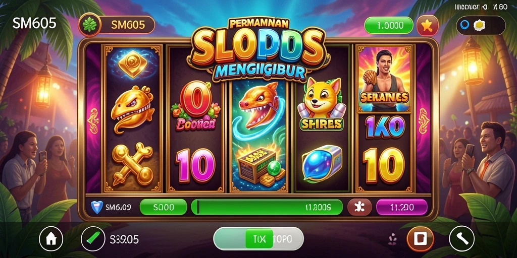 Tampilan gameplay menarik dari SM605 yang penuh warna.